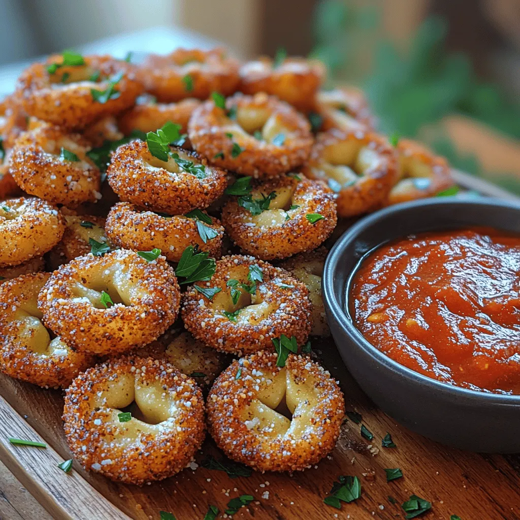 Crispy Parmesan Tortellini Bites are a delightful twist on a classic Italian favorite, transforming traditional cheese-filled tortellini into an irresistible appetizer that is perfect for any gathering. Whether you're hosting a casual game night, planning a festive holiday party, or simply looking to impress your family with a unique dish, these golden, crunchy bites are sure to steal the show. The combination of tender tortellini, a flavorful breadcrumb coating, and the rich taste of Parmesan cheese creates a mouthwatering treat that is not only easy to prepare but also incredibly satisfying.