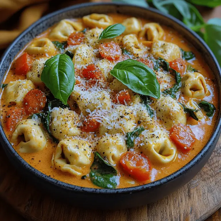 If you're on the hunt for a delightful dish that combines the comforting essence of pasta with a rich, creamy sauce, look no further than Creamy Tomato Tortellini Delight. This recipe effortlessly brings together the warmth of fresh cheese tortellini, the sweetness of tomatoes, and the richness of heavy cream, creating a harmonious meal perfect for any occasion. Whether it's a busy weeknight dinner or a cozy gathering with friends, this dish is sure to impress with its vibrant flavors and creamy texture.
