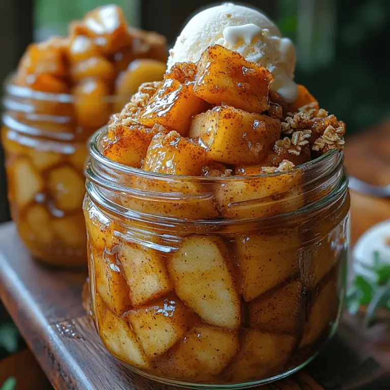 Imagine the comforting aroma of baked apples wafting through your kitchen, mingling with the warm scent of spices. Apfel-Crumble im Glas, or “Apple Crumble in a Jar,” is not just a dessert; it is a delightful experience that encapsulates the essence of cozy gatherings and cherished memories. Served in charming jars, this dessert presents a visually appealing and convenient way to enjoy a classic favorite. The combination of tender, baked apples topped with a crunchy, buttery crumble creates a harmony of textures and flavors that is irresistibly delicious.