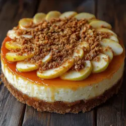 The crust is the foundation of any great cheesecake, and for the Apple Crisp Cheesecake, we utilize a graham cracker crust. This type of crust is beloved for its sweet, slightly nutty flavor and crunchy texture, which serves as the perfect contrast to the creamy filling. The graham cracker crust not only provides support for the cheesecake but also enhances the overall flavor profile with its buttery richness.