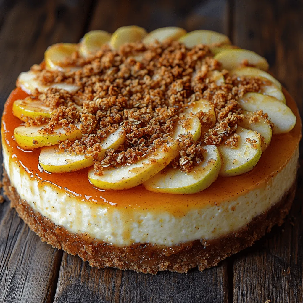 The crust is the foundation of any great cheesecake, and for the Apple Crisp Cheesecake, we utilize a graham cracker crust. This type of crust is beloved for its sweet, slightly nutty flavor and crunchy texture, which serves as the perfect contrast to the creamy filling. The graham cracker crust not only provides support for the cheesecake but also enhances the overall flavor profile with its buttery richness.