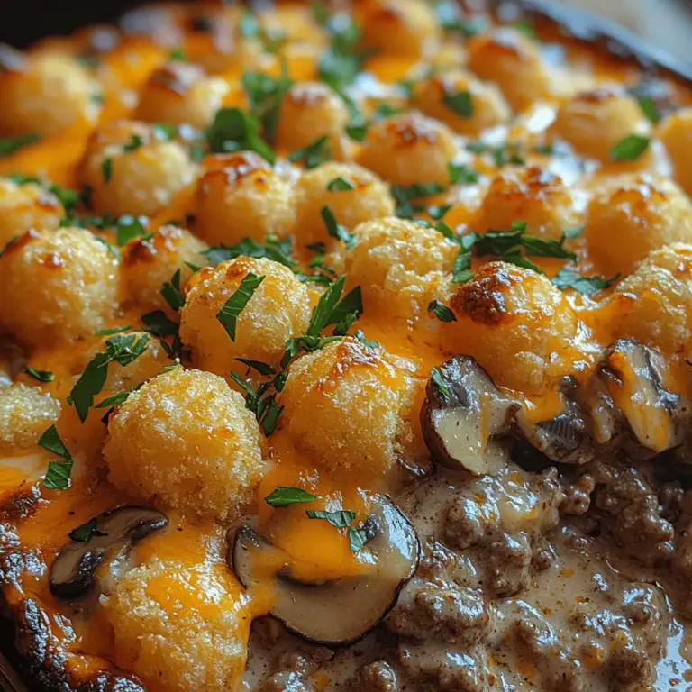 When it comes to comfort food, few dishes can rival the heartwarming appeal of a hearty beef and mushroom country casserole. This delightful dish combines the rich flavors of ground beef, earthy cremini mushrooms, and a medley of vegetables, all enveloped in a creamy sauce and topped with crispy tater tots. As the aroma fills your kitchen, it evokes feelings of warmth and nostalgia, making it a perfect meal for family gatherings or casual weeknight dinners.