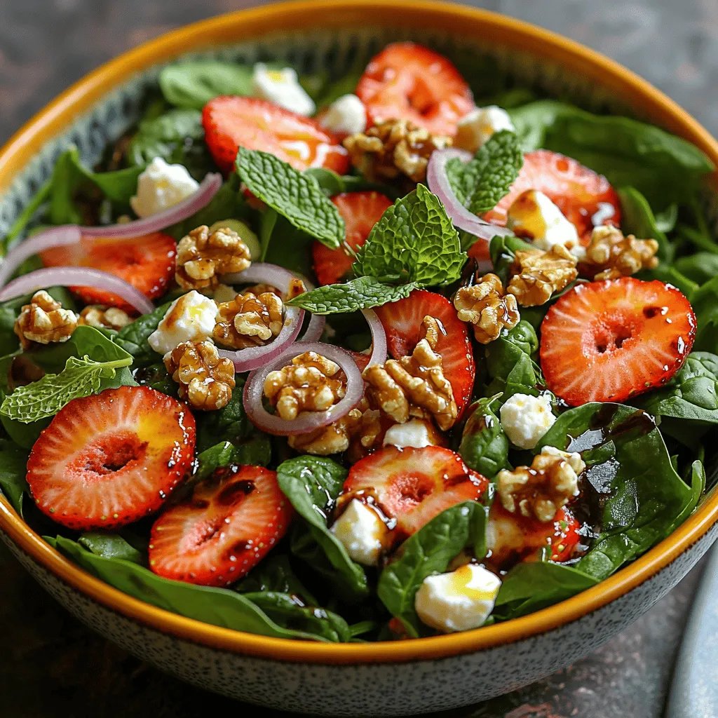 As the seasons change and fresh produce fills the markets, there’s nothing quite like a salad that bursts with flavor and color. Among the myriad of salad options, the Strawberry Spinach Delight Salad stands out as a vibrant, nutritious choice that appeals to both the eyes and the palate. This unique dish perfectly balances the freshness of leafy greens with the sweetness of strawberries and the crunch of nuts, making it a delightful addition to any meal—from light lunches to sumptuous dinners.