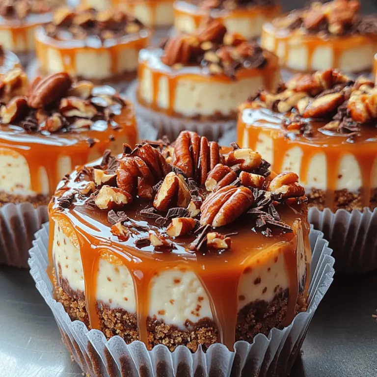 Indulging in a rich and creamy dessert doesn't always require hours in the kitchen. Enter the Decadent No Bake Turtle Mini Cheesecakes—a delightful treat that combines the classic flavors of turtle candies with the smooth texture of cheesecake. Perfect for gatherings, celebrations, or a simple weeknight indulgence, these mini cheesecakes are easy to prepare, requiring minimal effort while delivering maximum flavor. The no-bake aspect makes them an accessible choice for both novice bakers and seasoned chefs alike, allowing everyone to enjoy a slice of heaven without the need for an oven.