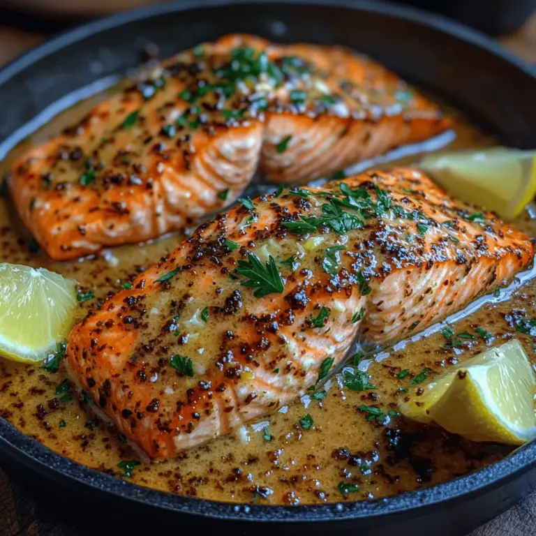 If you’re looking to elevate your dinner game, look no further than our Silky Garlic Butter Salmon Delight. This dish is a culinary masterpiece that perfectly marries tender salmon fillets with a luscious garlic butter sauce. The experience is both comforting and sophisticated, making it a perfect choice for both weeknight dinners and special occasions. You might be surprised to learn that creating such a gourmet experience in your home kitchen requires only a handful of ingredients and a few simple steps.