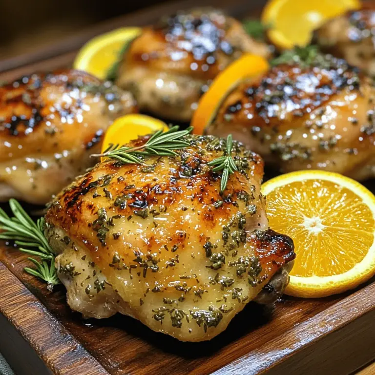 If you're looking for a dish that perfectly balances vibrant flavors with a wholesome appeal, look no further than Zesty Citrus Herb Grilled Chicken Thighs. This recipe captures the essence of summer with its refreshing combination of citrus and aromatic herbs, making it an irresistible choice for any grilling occasion. Whether you're hosting a backyard barbecue, preparing a weeknight dinner, or simply craving something delicious, this dish brings together the bright notes of lemon and orange with the earthy flavors of fresh herbs.