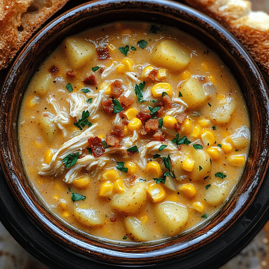 When the weather turns chilly and you find yourself craving something warm and comforting, few dishes can compare to the soul-soothing richness of chowder. Among the vast selection of chowder recipes, the <strong>Creamy Corn Delight: Crockpot Chicken Corn Chowder</strong> stands out as a beloved classic. This dish not only embodies the essence of comfort food but is also remarkably simple to prepare, making it an ideal choice for busy weeknights or leisurely weekends.” /></p>
</p>
<h3>Tips for Seasoning Chicken Effectively</h3>
</p>
<p>Seasoning your chicken before it goes into the crockpot is crucial for enhancing the flavor profile of your creamy corn chowder. To achieve the best results, consider the following tips:</p>
</p>
<p>1. <strong>Use a Blend of Spices</strong>: A combination of salt, pepper, garlic powder, onion powder, and smoked paprika can give your chicken a robust flavor. These spices complement the sweetness of corn while adding depth to the dish.</p>
</p>
<p>2. <strong>Marinate</strong>: If time permits, marinating the chicken in a mixture of olive oil, lemon juice, and your chosen spices for at least 30 minutes can significantly enhance the flavor. This extra step allows the chicken to absorb the seasoning deeply.</p>
</p>
<p>3. <strong>Layering Flavor</strong>: When adding the chicken to the crockpot, sprinkle some of the seasoning directly on top. This ensures that the flavors penetrate the meat as it cooks and melds beautifully with the other ingredients.</p>
</p>
<h3>Layering Ingredients in the Crockpot</h3>
</p>
<p>Layering your ingredients correctly in the crockpot is essential for achieving evenly cooked and flavorful chowder. Here are some best practices:</p>
</p>
<p>– <strong>Start with the Chicken</strong>: Place the seasoned chicken at the bottom of the crockpot. This positioning allows the meat to cook thoroughly and absorb the flavors from the vegetables and broth above.</p>
</p>
<p>– <strong>Add Vegetables Next</strong>: Layer with your chopped onions, bell peppers, and garlic. These ingredients will release their flavors into the broth as they cook.</p>
</p>
<p>– <strong>Top with Corn and Broth</strong>: Add your corn (fresh, frozen, or canned) and pour in the chicken broth. The corn not only contributes sweetness but also helps to thicken the chowder as it cooks.</p>
</p>
<p>– <strong>Avoid Overcrowding</strong>: Ensure that there’s enough space for the ingredients to cook evenly. If you have a larger batch, consider using a bigger crockpot or cooking in two separate pots.</p>
</p>
<h3>The Cooking Process: Low and Slow vs. High and Quick</h3>
</p>
<p>Choosing the right cooking method is critical for the texture and flavor of your chowder. Here’s a breakdown:</p>
</p>
<p>– <strong>Low and Slow</strong>: Cooking on low for 6-8 hours allows the flavors to meld beautifully, resulting in tender chicken and a rich, creamy broth. This method is ideal for busy days when you can set it and forget it.</p>
</p>
<p>– <strong>High and Quick</strong>: If you’re short on time, cooking on high for 3-4 hours will also yield delicious results. However, be aware that the flavors may not develop as fully as with the low method.</p>
</p>
<p>Regardless of your cooking choice, ensure that the chicken reaches an internal temperature of 165°F for safe consumption.</p>
</p>
<h3>Shredding Chicken: Techniques for Perfection</h3>
</p>
<p>Once your chicken is cooked to perfection, shredding it is the next step. Here are some efficient techniques:</p>
</p>
<p>1. <strong>Using Two Forks</strong>: The traditional method involves taking two forks and pulling the chicken apart. This requires a bit of effort but allows for better control over the size of the shredded pieces.</p>
</p>
<p>2. <strong>Stand Mixer Method</strong>: For a quick and hassle-free option, place the cooked chicken in a stand mixer fitted with a paddle attachment. Mix on low speed for about 30 seconds until shredded. This method can save you time, especially for larger batches.</p>
</p>
<p>3. <strong>Hands-on Approach</strong>: If you prefer a more tactile method, you can let the chicken cool slightly and shred it using your hands. This technique gives you the most control over texture and size.</p>
</p>
<h3>Incorporating Cream and Cheese: Perfecting the Chowder’s Texture</h3>
</p>
<p>The final creamy touch to your chowder comes from the addition of cream and cheese. Here’s how to incorporate these ingredients without causing clumping:</p>
</p>
<p>1. <strong>Temper the Cream</strong>: Before adding cream, take a small amount of the hot broth from the crockpot and mix it with the cream in a separate bowl. This step helps to raise the temperature of the cream gradually, preventing curdling when you add it to the soup.</p>
</p>
<p>2. <strong>Choose the Right Cheese</strong>: Cream cheese or shredded cheddar work beautifully in this chowder. Make sure your cheese is at room temperature for easier melting. Stir it in slowly and allow it to melt completely before serving.</p>
</p>
<p>3. <strong>Stir Gently</strong>: Once the cream and cheese are added, stir gently to avoid breaking up the chicken or vegetables too much. A slow, deliberate stir will help incorporate these ingredients evenly throughout the chowder.</p>
</p>
<h3>Adjusting Seasonings: Personalizing Your Chowder</h3>
</p>
<p>Tasting and adjusting flavors is an essential part of cooking, especially for a dish like chowder. Here are some tips:</p>
</p>
<p>– <strong>Taste Before Serving</strong>: Once your chowder is finished cooking, take a moment to taste it. You might find that it needs a pinch more salt or a dash of pepper.</p>
</p>
<p>– <strong>Add Fresh Herbs</strong>: Fresh parsley, cilantro, or chives can brighten the flavors. Add them just before serving to maintain their freshness.</p>
</p>
<p>– <strong>Spice It Up</strong>: If you prefer a bit of heat, consider adding cayenne pepper or hot sauce to your chowder. Start with a small amount and adjust to your preference.</p>
</p>
<h3>Serving Suggestions: Elevating Your Chowder Experience</h3>
</p>
<p>Serving your creamy corn chowder in an inviting and appetizing way can enhance the overall dining experience. Here are some suggestions:</p>
</p>
<p>– <strong>Use Rustic Bowls</strong>: Serve the chowder in rustic bowls that complement its hearty nature. A bread bowl can also make for a fun and edible serving option.</p>
</p>
<p>– <strong>Toppings Galore</strong>: Consider garnishing with fresh herbs, a dollop of sour cream, or a sprinkle of crumbled bacon for added texture and flavor.</p>
</p>
<p>– <strong>Serve with a Side</strong>: Pair your chowder with crusty bread, a fresh garden salad, or a light sandwich to create a well-rounded meal.</p>
</p>
<h3>Garnishing with Fresh Ingredients</h3>
</p>
<p>Garnishing is an opportunity to elevate the appearance and flavor of your chowder. Here’s how to do it effectively:</p>
</p>
<p>– <strong>Fresh Parsley</strong>: Chopped parsley adds a delightful pop of color and a hint of freshness. Sprinkle it on just before serving for the best effect.</p>
</p>
<p>– <strong>Optional Toppings</strong>: Consider offering toppings on the side, such as shredded cheese, green onions, or even a drizzle of chili oil for those who enjoy a bit of spice.</p>
</p>
<h3>Pairing Suggestions: Complementing Your Chowder</h3>
</p>
<p>To create a complete meal, consider these delicious side dishes and accompaniments:</p>
</p>
<p>– <strong>Crusty Bread</strong>: A warm, crusty baguette or sourdough bread is perfect for dipping into your chowder.</p>
</p>
<p>– <strong>Simple Salad</strong>: A light mixed greens salad with a tangy vinaigrette can balance the richness of the chowder.</p>
</p>
<p>– <strong>Cornbread</strong>: For a comforting twist, serve with homemade cornbread. Its sweetness complements the flavors of the chowder.</p>
</p>
<h3>Nutritional Benefits of Creamy Corn Delight</h3>
</p>
<p>This creamy corn chowder is not only delicious but also packed with nutritional benefits:</p>
</p>
<p>– <strong>Balanced Meal Components</strong>: With chicken as a lean protein source, sweet corn providing fiber and vitamins, and cream delivering healthy fats, this chowder is a well-rounded dish that satisfies hunger while nourishing the body.</p>
</p>
<p>– <strong>Fiber-Rich Ingredients</strong>: Corn is an excellent source of dietary fiber, promoting digestive health and helping you feel full longer.</p>
</p>
<h3>Adaptability for Dietary Preferences</h3>
</p>
<p>One of the great things about this chowder is its versatility. Here are ways to adapt it for various dietary needs:</p>
</p>
<p>– <strong>Gluten-Free Option</strong>: Ensure that the chicken broth you use is labeled gluten-free. All the other ingredients are naturally gluten-free, making this chowder a safe option for those with gluten sensitivities.</p>
</p>
<p>– <strong>Dairy-Free Alternative</strong>: Substitute the cream with coconut milk or a dairy-free cream substitute. Nutritional yeast can be added to mimic the cheesy flavor.</p>
</p>
<p>– <strong>Low-Carb Version</strong>: For a low-carb chowder, consider using cauliflower in place of corn. It will still provide a creamy texture while reducing the carbohydrate content.</p>
</p>
<h3>Conclusion: The Comfort of Homemade Chowder</h3>
</p>
<p>Creamy Corn Delight: Crockpot Chicken Corn Chowder is more than just a meal; it’s an experience steeped in warmth and comfort. The combination of nourishing ingredients, the ease of preparation, and the delightful flavors make this chowder a perfect choice for any occasion.</p>
</p>
<p>As you gather with family and friends around the table, this chowder will not only fill your bellies but also warm your hearts. Embrace the joy of home-cooked meals with this simple yet satisfying dish. With every bowl, you’ll appreciate the love and attention that goes into creating this comforting classic, making it a cherished addition to your culinary repertoire.</p>
</div>