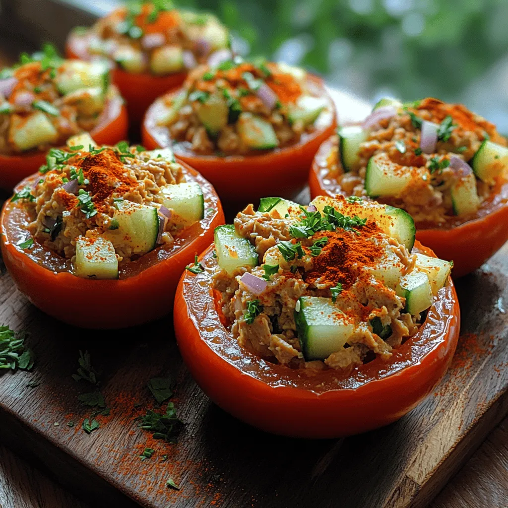 Tuna Stuffed Tomatoes Delight is a vibrant and refreshing dish that perfectly encapsulates the essence of summer dining. This delightful recipe combines the juicy sweetness of ripe tomatoes with the savory goodness of tuna, creating a harmonious blend of flavors and textures that is both satisfying and nutritious. Whether you're looking for a light lunch, a picnic treat, or an eye-catching appetizer for your next gathering, these stuffed tomatoes are sure to impress.
