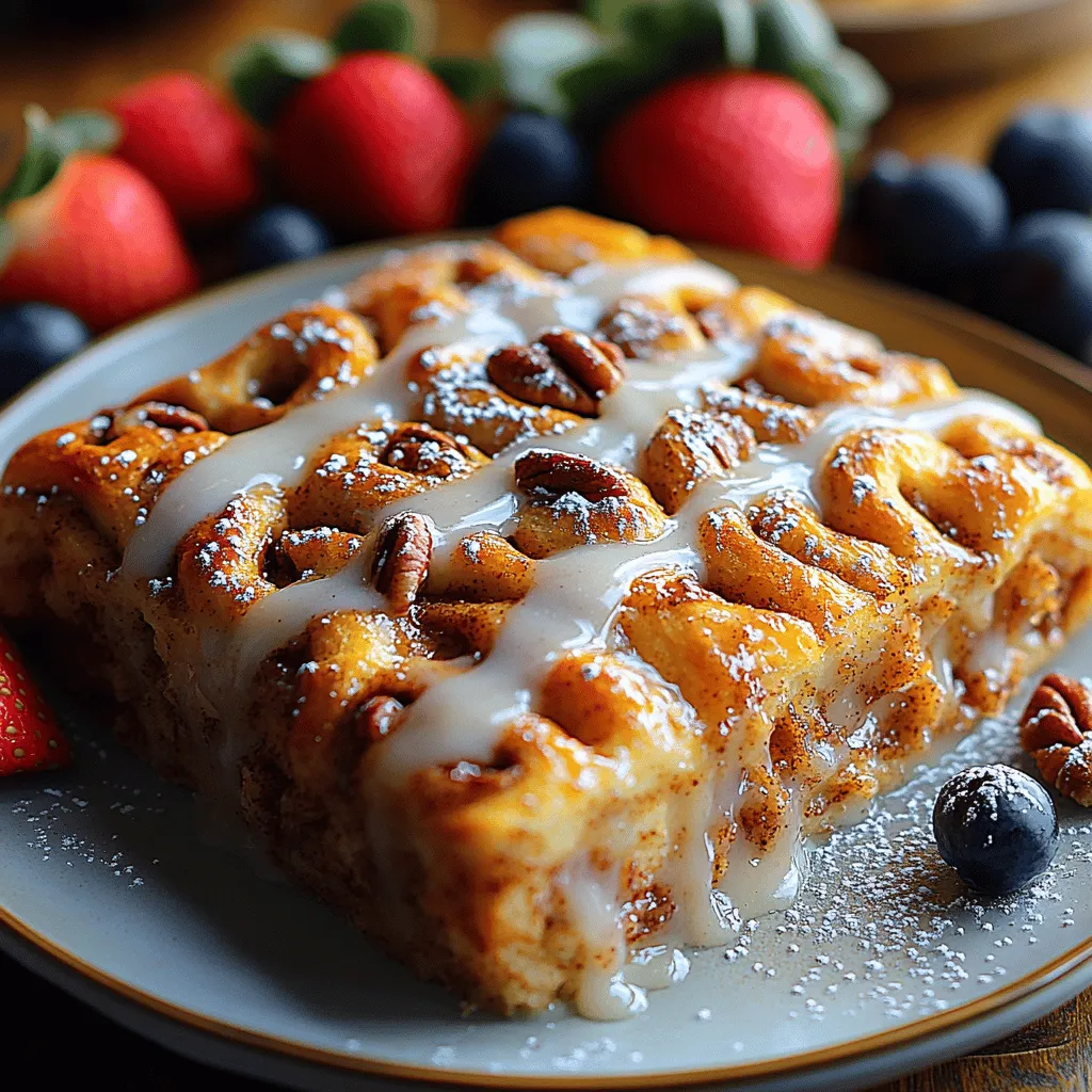 When it comes to breakfast options that are both delicious and satisfying, breakfast casseroles have gained immense popularity in recent years. They offer a perfect blend of convenience and flavor, making them ideal for busy mornings or leisurely weekends with family. Among the many variations of breakfast bakes, the <strong>Cinnamon Swirl Breakfast Bake</strong> stands out as a delightful morning option that combines the comforting flavors of cinnamon and sugar with the ease of preparation. This recipe transforms everyday refrigerated cinnamon rolls into a warm, gooey, and utterly delicious dish that will have everyone asking for seconds.” /></p>
</p>
<h3>Whisking the Egg Mixture: Ensuring Proper Consistency and Flavor</h3>
</p>
<p>The foundation of our Cinnamon Swirl Breakfast Bake is the egg mixture, which binds all the ingredients together while providing structure and richness. To achieve the perfect consistency, start by cracking the eggs into a mixing bowl. For a smoother texture, whisk the eggs vigorously until they are fully blended, and the yolks and whites are completely combined. This process introduces air into the mixture, which can create a fluffier bake.</p>
</p>
<p>Next, incorporate the milk into the eggs. Whole milk will yield a creamier bake, but for a lighter option, you can substitute with 2% milk or a non-dairy alternative such as almond or oat milk. Make sure to whisk thoroughly until the mixture is uniform. Adding a pinch of salt enhances the flavor, balancing the sweetness of the cinnamon and sugar. For a touch of extra flavor, consider mixing in a splash of vanilla extract or a hint of almond extract.</p>
</p>
<h3>Combining Ingredients: Techniques for Even Distribution</h3>
</p>
<p>Once your egg mixture is ready, it’s time to bring together the dry ingredients. In a separate bowl, combine your cinnamon sugar mixture with the cubed bread. The bread should be slightly stale or toasted to ensure it absorbs the egg mixture without becoming overly soggy. If your bread is fresh, simply let it sit out for a few hours, or lightly toast it before cubing.</p>
</p>
<p>Drizzle the egg mixture over the bread cubes, ensuring every piece is coated. Using a spatula or your hands, gently toss the bread to ensure even distribution of flavors. Be careful not to mash the bread cubes; you want to maintain some texture. If you’re adding nuts or dried fruit to the mix, fold them in at this stage to ensure they are evenly spread throughout the bake.</p>
</p>
<h3>Baking the Casserole: Tips for Achieving the Perfect Texture and Doneness</h3>
</p>
<p>Preheat your oven to 350°F (175°C). Grease a 9×13 inch baking dish with butter or non-stick spray to prevent sticking. Pour the bread mixture into the prepared dish, spreading it out evenly. To create a delightful swirl effect, you can sprinkle additional cinnamon sugar on top before placing it in the oven.</p>
</p>
<p>Bake the casserole for 30-35 minutes, or until the top is golden brown and the center is set. To check for doneness, insert a toothpick into the center; it should come out clean or with a few moist crumbs, but not wet batter. If the top is browning too quickly, you can cover it loosely with aluminum foil to prevent burning while allowing the inside to cook through.</p>
</p>
<h3>Cooling and Drizzling: Importance of Allowing the Casserole to Set Before Serving</h3>
</p>
<p>Once your Cinnamon Swirl Breakfast Bake is out of the oven, resist the temptation to dive in immediately. Allow it to cool for about 10-15 minutes. This resting time helps the bake set, making it easier to cut into squares when serving. While it cools, you can prepare a simple glaze to drizzle over the top. Combine powdered sugar with a splash of milk or cream to create a smooth consistency. Drizzle this glaze over the casserole just before serving for an elegant touch that enhances the sweet flavors.</p>
</p>
<h3>Serving Suggestions</h3>
</p>
<p>To elevate your breakfast experience, consider garnishing the Cinnamon Swirl Breakfast Bake with a few creative touches. A light dusting of powdered sugar not only adds an elegant finish but also enhances the visual appeal of the dish. Pairing the bake with fresh fruit such as sliced strawberries, blueberries, or bananas can provide a refreshing contrast to the warm, indulgent casserole.</p>
</p>
<p>When it comes to beverages, you have plenty of complementary options. A steaming cup of coffee or a soothing herbal tea pairs beautifully with the sweet cinnamon flavors. For those who prefer something more refreshing, a glass of freshly squeezed juice, such as orange or apple, can brighten the meal.</p>
</p>
<h3>Nutritional Information</h3>
</p>
<p>For those mindful of their dietary choices, let’s break down the nutritional content of the Cinnamon Swirl Breakfast Bake. Each serving, based on a 12-serving recipe, typically contains approximately 250 calories. It provides about 7 grams of protein, 10 grams of fat, and 35 grams of carbohydrates. While this dish is indulgent, the balance of protein and fats helps keep you satisfied longer, making it a great choice for breakfast or brunch.</p>
</p>
<p>When enjoying this breakfast bake, remember that indulgence can coexist with nutrition. By incorporating whole grains in the bread and the option of adding nuts or fruits, you can increase the nutritional value while still enjoying a delicious treat.</p>
</p>
<h3>Customization Options</h3>
</p>
<p>The versatility of this breakfast bake allows for a variety of customization options to suit your taste preferences or dietary needs. If you’d like to add a bit of crunch, consider mixing in different nuts such as almonds or hazelnuts. For a burst of sweetness, dried fruits like raisins or cranberries can also be great additions.</p>
</p>
<p>To create unique flavor profiles, you can experiment with alternative spices. A pinch of nutmeg or allspice can add warmth and complexity to the dish. If you’re looking for a gluten-free option, substitute the bread with gluten-free bread or even a combination of oats and almond flour.</p>
</p>
<p>For a vegan version, replace the eggs with a flaxseed or chia seed mixture (1 tablespoon of ground seeds mixed with 2.5 tablespoons of water per egg) and use a plant-based milk alternative. Vegan butter can be used to grease the pan, ensuring everyone can enjoy this delightful breakfast.</p>
</p>
<h3>Storing and Reheating Instructions</h3>
</p>
<p>If you have leftovers, storing them properly will keep your Cinnamon Swirl Breakfast Bake fresh for future breakfasts. Allow the casserole to cool completely before transferring it to an airtight container. It can be stored in the refrigerator for up to 3 days. For longer storage, consider freezing individual portions wrapped tightly in plastic wrap and then placed in a freezer-safe bag for up to 3 months.</p>
</p>
<p>When you’re ready to enjoy your leftovers, reheating them is simple. Preheat your oven to 350°F (175°C) and place the casserole in an oven-safe dish covered with foil to retain moisture. Bake for 15-20 minutes, or until heated through. If you’re in a hurry, you can also microwave individual portions for about 1-2 minutes, checking to ensure they are heated evenly.</p>
</p>
<h3>Conclusion</h3>
</p>
<p>The Cinnamon Swirl Breakfast Bake is a delightful and indulgent breakfast option that is sure to impress. With its warm cinnamon flavors and sweet, soft texture, it’s perfect for family gatherings, brunch events, or cozy mornings at home. The ease of preparation makes it a go-to choice for busy weekends or special occasions when you want to treat your loved ones to something special.</p>
</p>
<p>Trying out this recipe allows you to enjoy the joy of sharing homemade breakfast experiences, filling your kitchen with comforting aromas and smiles. Whether you stick to the classic version or customize it to fit your taste, this breakfast bake invites everyone to gather around the table and savor a delicious start to the day. So grab your ingredients, get baking, and create a memorable breakfast experience that will leave everyone asking for seconds!</p>
</div>