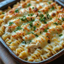 To create the perfect Creamy Chicken Alfredo Bake, you need to understand the key ingredients that contribute to its rich flavor and delightful texture. Here’s a breakdown of what you’ll be using: