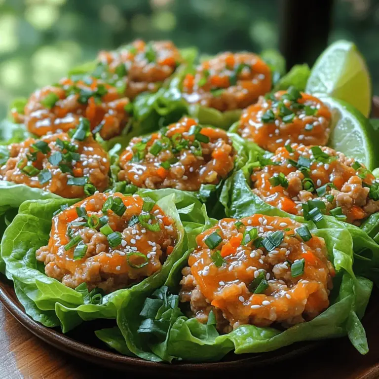 At the heart of our Sweet Chili Chicken Lettuce Wraps is ground chicken, which serves as a healthier alternative to red meat. Ground chicken is not only lower in fat but also rich in protein, making it an excellent choice for those looking to maintain a balanced diet. A 3-ounce serving of cooked ground chicken provides approximately 22 grams of protein, which is essential for muscle repair and overall health.