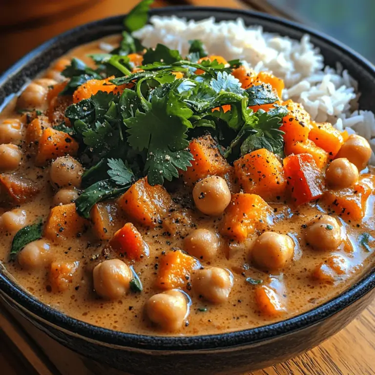 In the realm of comfort food, few dishes can rival the rich, aromatic flavors of a well-crafted stew. The Tropical Bliss Coconut Curry Chickpea Stew is an excellent example of how vibrant ingredients can come together to create a nourishing and satisfying meal. This savory dish combines the creaminess of coconut milk, the heartiness of chickpeas, and the subtle sweetness of sweet potatoes, making it a wholesome option for anyone seeking plant-based goodness. Whether you’re a seasoned cook or a novice in the kitchen, this recipe is designed to guide you through each step, ensuring a delightful culinary experience.