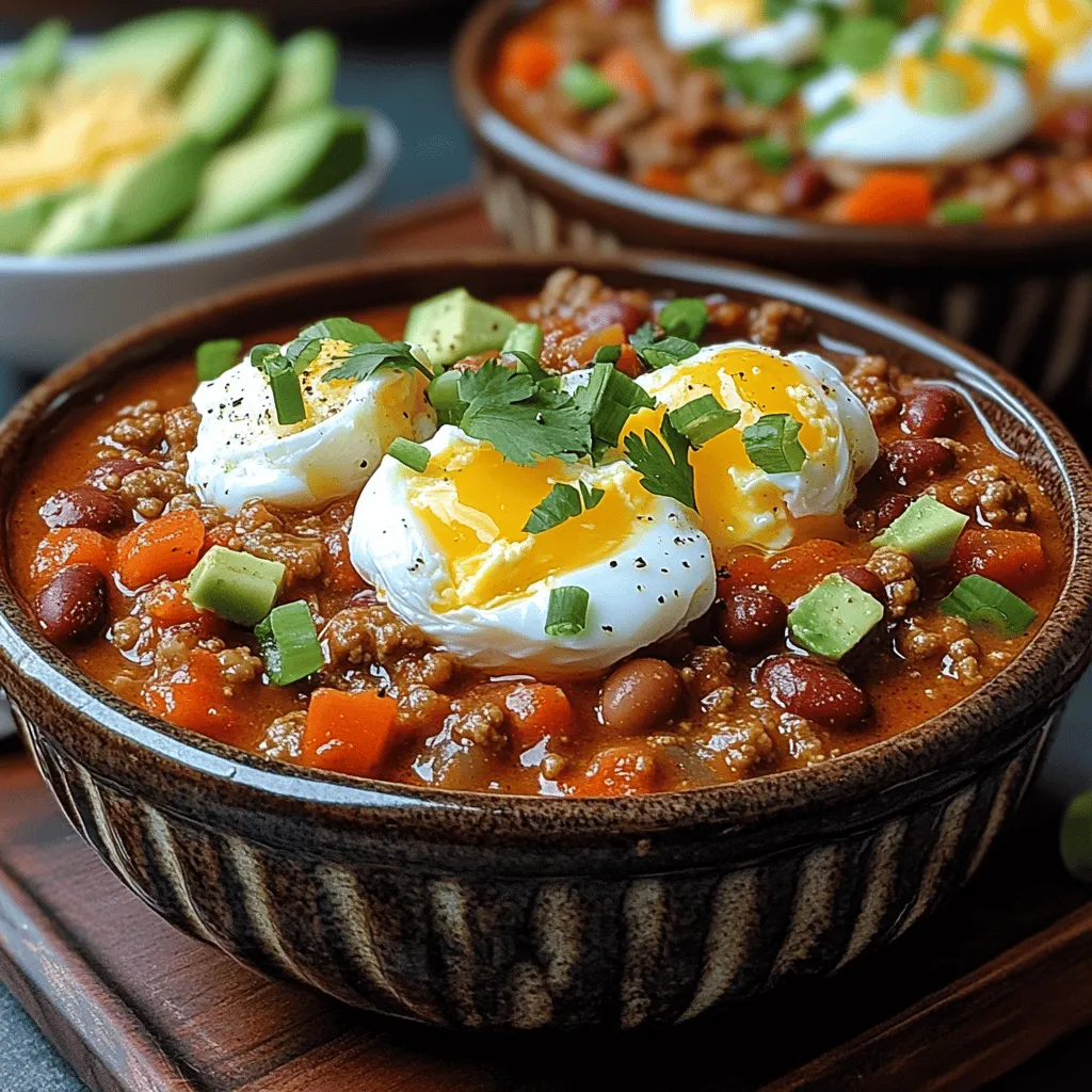 To truly appreciate the Spicy Breakfast Chili & Eggs, it’s essential to understand the role of each ingredient. Each component is carefully selected not just for flavor, but also for their nutritional contributions, creating a well-rounded meal that keeps you energized throughout the morning.