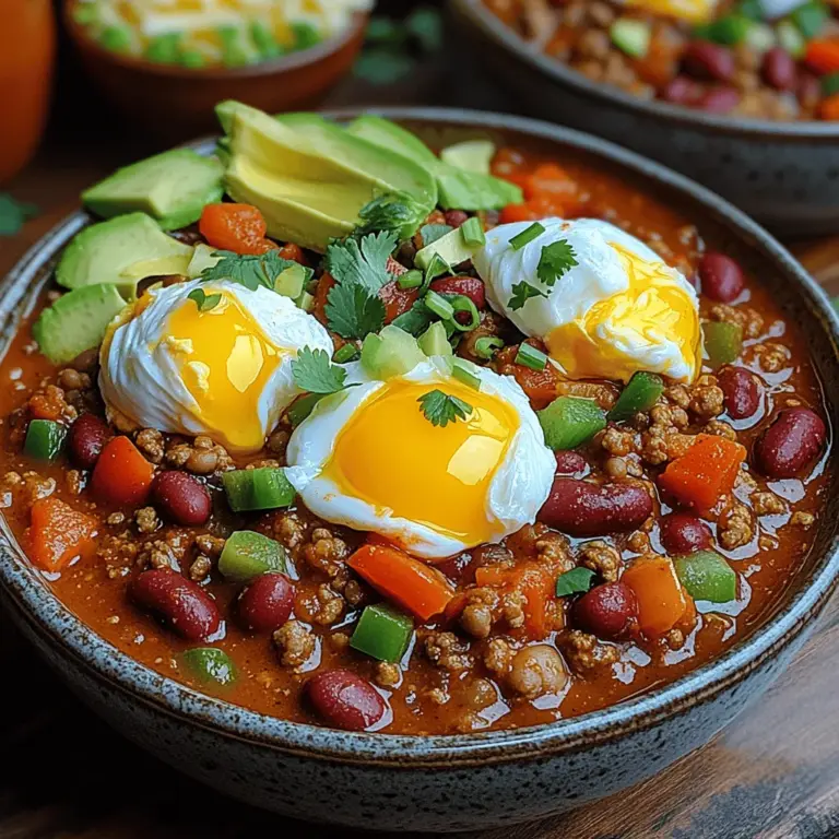 To truly appreciate the Spicy Breakfast Chili & Eggs, it’s essential to understand the role of each ingredient. Each component is carefully selected not just for flavor, but also for their nutritional contributions, creating a well-rounded meal that keeps you energized throughout the morning.