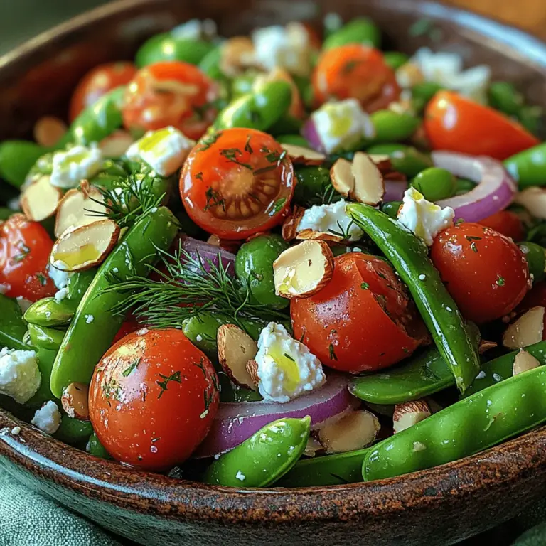 In the realm of healthy eating, fresh salads hold a special place. They not only provide a vibrant assortment of flavors and textures but also serve as a canvas for creativity in the kitchen. The Sugar Snap Pea Delight Salad is a perfect example of a dish that embodies these qualities. With its crisp sugar snap peas, juicy cherry tomatoes, and creamy feta cheese, this salad not only pleases the palate but also nourishes the body with essential nutrients.