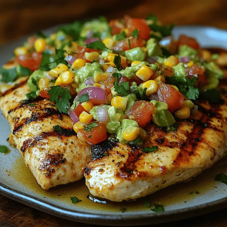 Are you ready to elevate your summer grilling experience with a dish that's not just delicious but also incredibly nutritious? Look no further than this Zesty Grilled Chicken with Avocado Corn Salsa. This vibrant recipe is the perfect solution for outdoor cooking, bringing together the smoky flavors of grilled chicken and the refreshing, zesty notes of a colorful salsa. As the weather warms up, it's the ideal time to fire up the grill and serve up something that delights both the taste buds and the body.