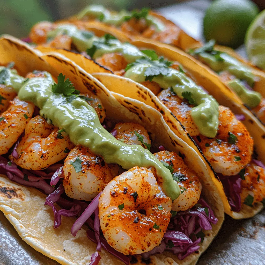 Shrimp tacos have surged in popularity over the past decade, capturing the hearts and taste buds of food enthusiasts across the globe. Their unique combination of fresh seafood and vibrant toppings makes them a delightful choice for any meal, whether it's a casual weeknight dinner or a festive gathering. In this recipe, we take shrimp tacos to the next level with the addition of a luscious Avocado Crema, offering a zesty twist that elevates the dish with rich flavors and creamy textures.