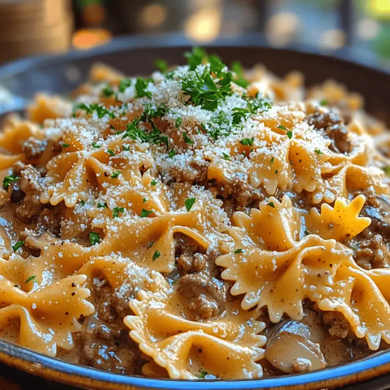 Bowties in Creamy Beef Bliss is a dish that embodies the essence of comfort food. With its rich, creamy sauce, perfectly cooked bowtie pasta, and savory ground beef, this recipe quickly becomes a family favorite. Whether you are gathering around the dinner table after a long day or looking for a dish that pleases both adults and children alike, this pasta delight stands out as a go-to option.