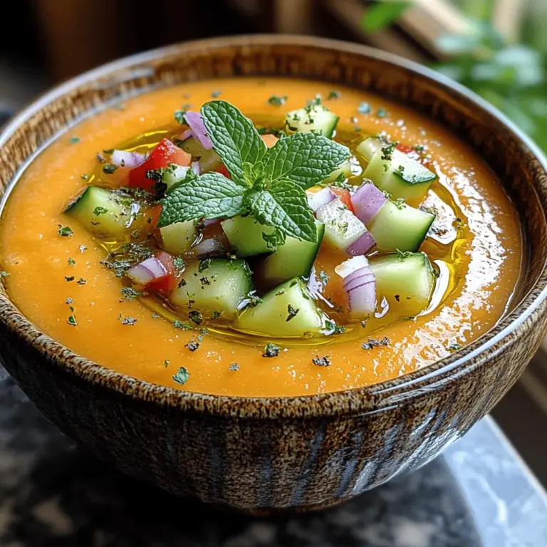 As the days get warmer and the sun shines brighter, our cravings shift towards lighter and more refreshing meals. Enter gazpacho—a chilled soup that has won hearts around the globe with its vibrant flavors and refreshing qualities. Originating from the sun-soaked regions of southern Spain, traditional gazpacho is a blend of fresh vegetables, usually served cold, making it a staple for summer dining. This creamy cantaloupe gazpacho takes the classic idea of gazpacho and gives it a sweet twist, transforming the dish into a delightful treat perfect for those hot days.