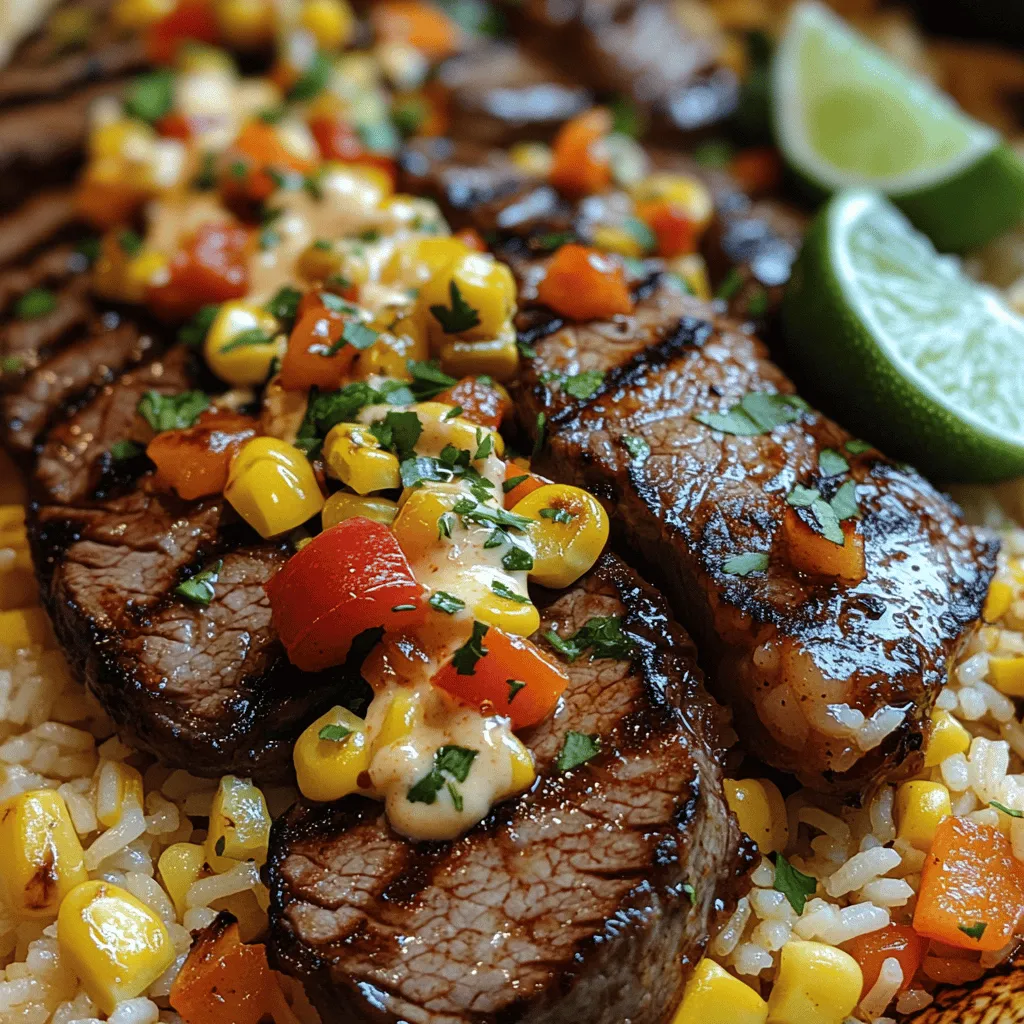 <strong>Characteristics of Flank Steak</strong>” /></p>
</p>
<h3>Seasoning and Cooking the Flank Steak</h3>
</p>
<h4>Techniques for Seasoning Meat Effectively</h4>
<p>A well-seasoned steak elevates the entire dish, and flank steak is no exception. The key to enhancing the natural flavors of flank steak lies in choosing the right seasonings and applying them correctly. Start with a generous sprinkle of kosher salt and freshly cracked black pepper. These two staples are your best friends in the kitchen, providing a solid flavor foundation. For added complexity, consider incorporating garlic powder, smoked paprika, or a blend of your favorite dried herbs such as oregano and thyme.</p>
</p>
<p>For maximum flavor penetration, allow the seasoned steak to marinate for at least 30 minutes, or up to 24 hours if time permits. This marination period not only infuses the meat with flavor but also helps to tenderize it. If you’re short on time, even a quick rub with oil and spices, followed by a rest at room temperature for 15 minutes, can work wonders.</p>
</p>
<h4>Tips for Achieving the Perfect Sear on Steak</h4>
<p>Achieving that coveted restaurant-quality sear on your flank steak requires high heat and a few important techniques. Start by preheating your skillet or grill until it reaches a temperature of around 400°F (204°C). A cast-iron skillet or a heavy-duty grill pan is ideal, as these materials retain heat well, ensuring an even sear.</p>
</p>
<p>Once your cooking surface is hot, add a thin layer of oil—canola, avocado, or grapeseed oil are great options due to their high smoke points. Carefully place the seasoned steak in the skillet and resist the urge to move it around for the first few minutes. This allows the Maillard reaction to occur, creating a beautifully browned crust. Cook for about 4-5 minutes on one side, then flip and repeat. For medium-rare, aim for an internal temperature of 130°F (54°C). Use a meat thermometer for accuracy.</p>
</p>
<p>After cooking, let the flank steak rest for at least 5-10 minutes. This resting period allows the juices to redistribute throughout the meat, ensuring every bite is juicy and flavorful.</p>
</p>
<h3>Vegetable Sautéing Techniques</h3>
</p>
<h4>How to Get the Right Texture in Sautéed Vegetables</h4>
<p>Sautéed vegetables are a vibrant and essential component of the Sizzling Steak & Queso Rice Fiesta. For optimal texture, choose a mix of colorful bell peppers, onions, and zucchini. Cut the vegetables into uniform pieces to ensure even cooking. Start by heating a large skillet over medium-high heat and adding a splash of olive oil.</p>
</p>
<p>Add the heartier vegetables first—like onions and peppers—since they take longer to cook. Sauté these for about 3-4 minutes until they begin to soften. Then, add the more delicate vegetables, such as zucchini, which require less time. The goal is to achieve a slight crispness while ensuring that the vegetables are tender enough to meld into the dish without becoming mushy.</p>
</p>
<h4>Importance of Timing When Adding Garlic</h4>
<p>Garlic adds an aromatic depth to sautéed vegetables, but timing is crucial. If added too early, garlic can burn and turn bitter. Instead, add minced garlic to the pan about 1-2 minutes before removing the vegetables from the heat. This timing allows the garlic to infuse its flavor into the oil while avoiding overcooking, resulting in a fragrant and savory addition to your sautéed mix.</p>
</p>
<h3>Combining Flavors for the Ultimate Dish</h3>
</p>
<h4>Techniques for Mixing Ingredients Without Compromising Texture</h4>
<p>The final step in creating your Sizzling Steak & Queso Rice Fiesta is to bring all the components together harmoniously. Begin by cutting the rested flank steak against the grain into thin slices; this ensures tenderness. Then, in a large mixing bowl, combine the sautéed vegetables, sliced steak, and cooked jasmine rice.</p>
</p>
<p>To maintain the individual textures of each ingredient, gently fold the components together rather than stirring vigorously. This technique helps keep the vegetables crisp and the steak tender, providing a delightful contrast in every bite.</p>
</p>
<h4>The Role of Heat in Melding Flavors</h4>
<p>After combining the ingredients, return the skillet to medium heat and add the queso. As the cheese melts, it will envelop the other ingredients, creating a creamy and cohesive dish. Stir gently to ensure that the queso is evenly distributed without breaking down the vegetables. This final heating stage not only melds the flavors but also warms the dish through, making it perfect for serving.</p>
</p>
<h3>Serving Suggestions for Sizzling Steak & Queso Rice Fiesta</h3>
</p>
<h4>Presentation Ideas to Impress Your Guests</h4>
<p>A visually appealing presentation can elevate any dish, and the Sizzling Steak & Queso Rice Fiesta is no exception. Start by serving the dish in a large, shallow bowl or platter to allow for ample space for each component. Arrange the steak and vegetable mixture artistically in the center, with the cheesy queso oozing beautifully over the top.</p>
</p>
<p>Consider using a colorful garnishing technique—sprinkle chopped fresh cilantro over the dish for a vibrant green pop, and add lime wedges on the side. Not only does this enhance the visual appeal, but it also provides a fresh, zesty contrast to the rich flavors of the skillet dish.</p>
</p>
<h4>Pairing Beverages with the Dish</h4>
<p>When it comes to beverages, choosing the right drink can enhance your dining experience. For those who enjoy alcoholic options, a light-bodied red wine like Pinot Noir or a zesty Mexican lager pairs beautifully with the dish’s robust flavors. The acidity in wine complements the richness of the cheese and steak, balancing the palate.</p>
</p>
<p>For a family-friendly gathering, consider serving sparkling water with lime or a refreshing homemade lemonade. These non-alcoholic choices provide a bright, citrusy counterpart that cleanses the palate while allowing the dish’s flavors to shine.</p>
</p>
<h3>Nutritional Insights and Benefits</h3>
</p>
<h4>Analyzing the Nutritional Value of the Ingredients</h4>
<p>Understanding the nutritional benefits of the ingredients in your Sizzling Steak & Queso Rice Fiesta can enhance your enjoyment of the dish. Flank steak is a lean cut of beef, making it an excellent source of high-quality protein. It provides essential amino acids necessary for muscle repair and growth while being lower in saturated fat compared to other beef cuts.</p>
</p>
<p>Jasmine rice, often chosen for its fragrant and slightly sticky texture, is a wonderful carbohydrate source that fuels your body. It’s also gluten-free, making it suitable for those with gluten sensitivities. Pairing rice with vegetables adds dietary fiber, vitamins, and minerals to your meal, promoting digestive health and overall wellbeing.</p>
</p>
<h4>The Advantages of Jasmine Rice in a Balanced Diet</h4>
<p>Jasmine rice is not only tasty but also provides a significant source of energy. It is rich in B vitamins, which are essential for energy metabolism. Additionally, the fiber found in the vegetables enhances satiety, making this dish a balanced option for a hearty meal.</p>
</p>
<h4>Nutritional Contributions of Vegetables and Spices</h4>
<p>The colorful array of vegetables used in this dish brings a wealth of nutrients. Bell peppers are packed with vitamin C, while zucchini offers hydration and antioxidants. Spices such as cumin and chili powder not only add flavor but also contain health benefits, including anti-inflammatory properties.</p>
</p>
<h3>Cultural Significance of the Dish</h3>
</p>
<h4>Exploring the Roots of Steak and Rice Dishes</h4>
<p>Steak and rice dishes are celebrated in various cultures around the globe. In Latin America, you’ll find the beloved “Carne Asada,” where grilled beef is often served alongside rice and beans. Likewise, Asian cuisines incorporate steak and rice in their stir-fries and rice bowls, showcasing the versatility of this combination.</p>
</p>
<h4>How Different Cultures Interpret Steak and Rice</h4>
<p>The beauty of steak and rice is its adaptability; each culture adds its unique flair. For instance, a Japanese “Gyudon” features thinly sliced beef served over rice with a sweet soy sauce, while in Italian cuisine, the classic “Risotto” can incorporate steak as a rich topping. The Sizzling Steak & Queso Rice Fiesta embodies the fusion of these inspirations, allowing you to enjoy a global culinary experience from the comfort of your home.</p>
</p>
<h4>Celebrating the Fusion of Flavors in Modern Cuisine</h4>
<p>Modern cuisine celebrates the blending of flavors and techniques from different cultures. The Sizzling Steak & Queso Rice Fiesta reflects this trend, combining Tex-Mex influences with traditional steak-and-rice cooking methods. This fusion not only excites the palate but also encourages creativity in the kitchen, inviting you to experiment with flavors and ingredients.</p>
</p>
<h3>Conclusion: The Joy of Cooking Sizzling Steak & Queso Rice Fiesta</h3>
<p>Cooking is not just about preparing food; it’s about creating experiences and memories around the table. The Sizzling Steak & Queso Rice Fiesta embodies the essence of bringing loved ones together over a shared meal. With its vibrant flavors and comforting textures, this dish is sure to become a staple in your home-cooked repertoire.</p>
</p>
<p>Whether you are a seasoned chef or a beginner in the kitchen, the joy of preparing and enjoying this feast will resonate with you and your guests. Embrace the flavors, savor the moments, and let the Sizzling Steak & Queso Rice Fiesta brighten your dining experience. Engage your senses and celebrate the art of cooking, as every meal prepared with love has the power to create lasting memories.</p>
</div>