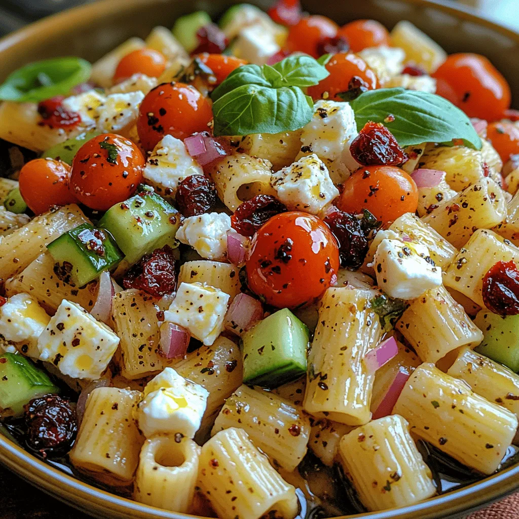 If you're seeking a vibrant and flavorful dish that captures the essence of fresh ingredients and delightful textures, look no further than the Feta & Cranberry Rigatoni Salad. This refreshing salad is not only visually stunning with its array of colors but also boasts a delicious blend of flavors that make it a perfect choice for any occasion. Whether you're planning a summer gathering, a picnic in the park, or simply looking to elevate your meal prep game, this salad checks all the boxes. The combination of creamy feta cheese and sweet dried cranberries creates a delightful contrast, making every bite a burst of flavor.