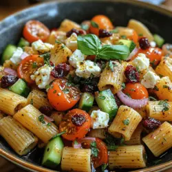 If you're seeking a vibrant and flavorful dish that captures the essence of fresh ingredients and delightful textures, look no further than the Feta & Cranberry Rigatoni Salad. This refreshing salad is not only visually stunning with its array of colors but also boasts a delicious blend of flavors that make it a perfect choice for any occasion. Whether you're planning a summer gathering, a picnic in the park, or simply looking to elevate your meal prep game, this salad checks all the boxes. The combination of creamy feta cheese and sweet dried cranberries creates a delightful contrast, making every bite a burst of flavor.