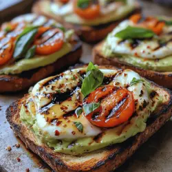 In recent years, avocado toast has transcended its humble beginnings to become a culinary sensation celebrated in trendy cafes and home kitchens alike. This simple yet delightful dish offers endless possibilities for customization, making it a favorite for brunch lovers, health enthusiasts, and anyone seeking a delicious meal. One innovative variation that has gained traction is the Grilled Caprese Avocado Toast. This recipe takes the classic avocado toast and elevates it with the rich, smoky flavors of grilled ingredients, resulting in a vibrant, mouthwatering dish that is perfect for any meal of the day.