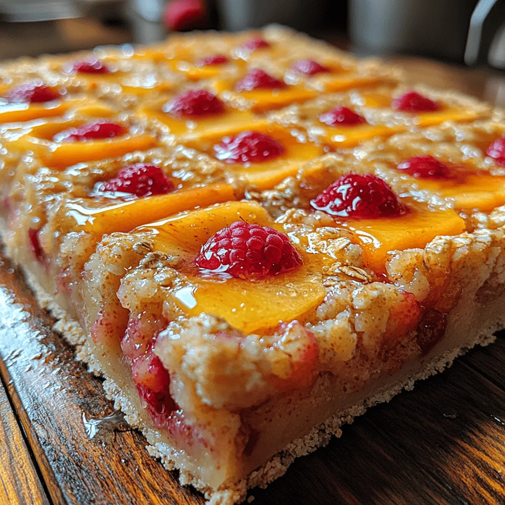 Welcome to the enticing world of Peach Raspberry Oat Squares, a delectable treat that artfully blends the succulent sweetness of fresh peaches with the tangy burst of ripe raspberries. Whether enjoyed as a wholesome breakfast, mid-afternoon snack, or a delightful dessert, these oat squares are the perfect answer to your cravings while also offering a nutritious option that doesn’t compromise on flavor. In a time when health-conscious choices are at the forefront of culinary discussions, these Peach Raspberry Oat Squares stand out as a deliciously healthy indulgence that the whole family will adore.