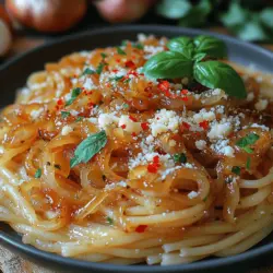 Welcome to the world of Sweet & Spicy Caramelized Onion Pasta, a dish that tantalizes your taste buds with an extraordinary blend of flavors. Imagine the sweetness of perfectly caramelized onions harmonizing with a gentle kick from chili oil, all enveloped in the comforting embrace of al dente pasta. This recipe is a culinary journey that celebrates the beauty of simple ingredients transformed into a delightful meal that’s perfect for any occasion.