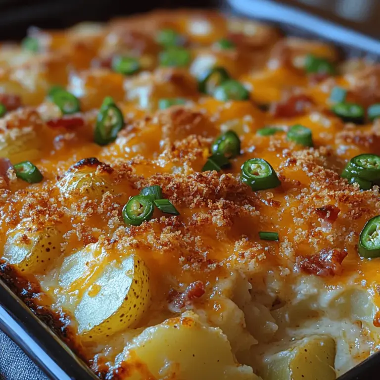 If you're searching for a dish that perfectly blends comfort and excitement, look no further than Spicy Jalapeño Popper Potato Casserole. This dish has gained popularity not just for its creamy, cheesy goodness but also for the delightful kick of spicy jalapeños that elevate it to a new level of flavor. Picture this: layers of tender russet potatoes enveloped in a rich, creamy sauce, punctuated by the heat of jalapeños, all topped off with a crispy, golden breadcrumb crust. It's the ultimate comfort food, suitable for any occasion, whether you’re hosting a family gathering, attending a potluck, or simply looking to enjoy a comforting weeknight dinner.