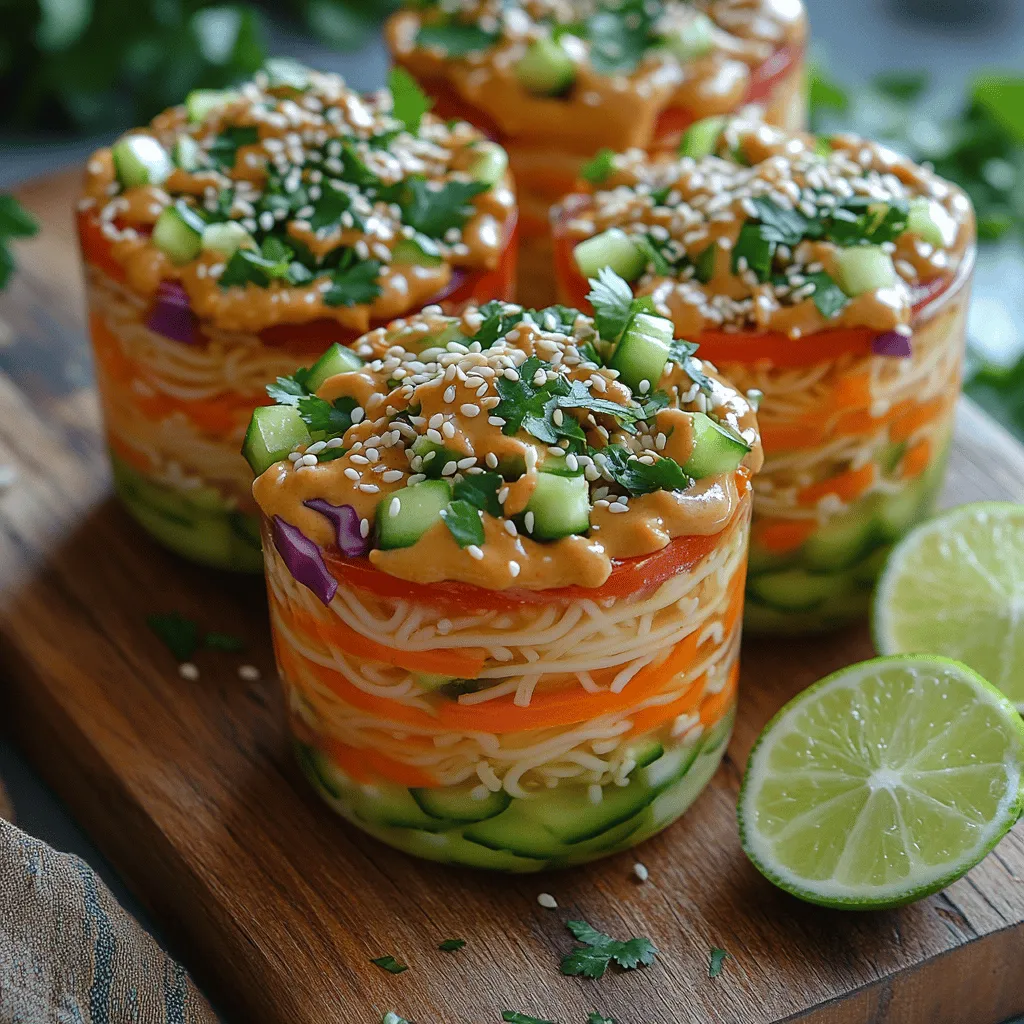 Thai cuisine has gained immense popularity around the globe, and for good reason. Known for its vibrant flavors, use of fresh ingredients, and delightful balance of sweet, salty, spicy, and sour, Thai food offers an array of culinary experiences that can suit any palate. One dish that embodies these qualities and stands out for its refreshing taste is Chilled Thai Peanut Noodle Cups. This recipe is not only easy to make but also healthy, making it a fantastic option for summer gatherings, picnics, or even a light lunch at home.