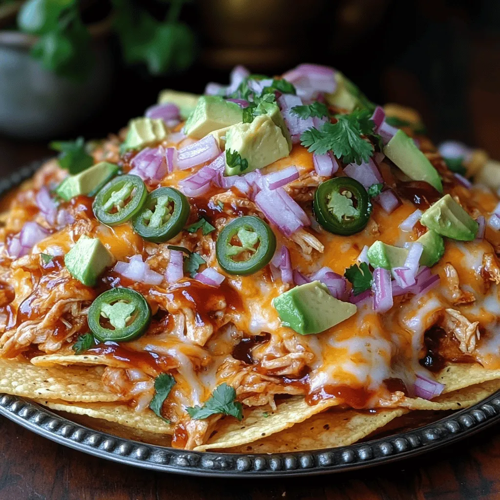 Nachos have become a beloved snack and appetizer across the globe, adored for their delightful combination of flavors, textures, and endless customization options. Originally hailing from Mexico, nachos have evolved into a quintessential American favorite, frequently making appearances at sporting events, parties, and casual family gatherings. This recipe for Tangy BBQ Chicken Nachos offers a flavorful twist on the classic dish, incorporating savory shredded chicken smothered in tangy BBQ sauce, topped with gooey cheese and vibrant garnishes. Whether you’re hosting a game day watch party or looking for a fun family dinner idea, these nachos are sure to be a hit with everyone.