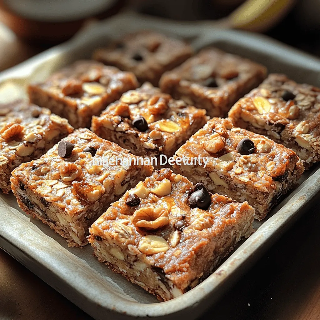 Ripe bananas are the star ingredient in Nutty Banana Delight Oat Bars, not only because of their delicious taste but also due to their impressive nutritional value. Bananas are an excellent source of several essential nutrients, including potassium, vitamin C, and vitamin B6. These nutrients contribute to maintaining heart health, boosting the immune system, and supporting energy metabolism.