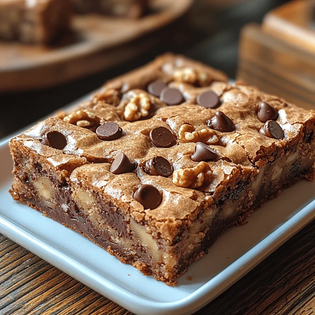 Welcome to the delightful world of dessert-making! Today, we’re diving into the rich and chewy realm of Decadent Chocolate Chip Blondie Bars. These bars are a scrumptious twist on the classic brownie, featuring a luscious, golden base that’s exquisitely complemented by the sweetness of chocolate chips. They are perfect for any occasion—whether you're hosting a get-together, celebrating a special event, or simply craving a sweet treat to enjoy at home.