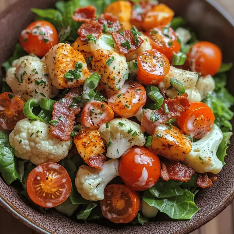 In the realm of salads, the BLT Cauliflower Salad stands out as a vibrant, refreshing dish that marries classic flavors with a modern twist. This delightful salad not only offers a healthy alternative to traditional bacon, lettuce, and tomato sandwiches but also showcases the versatility of cauliflower as a main ingredient. With crispy bacon, juicy cherry tomatoes, and a creamy dressing, this salad is perfect for any occasion—whether it’s a light lunch, a side dish at dinner, or a potluck favorite.