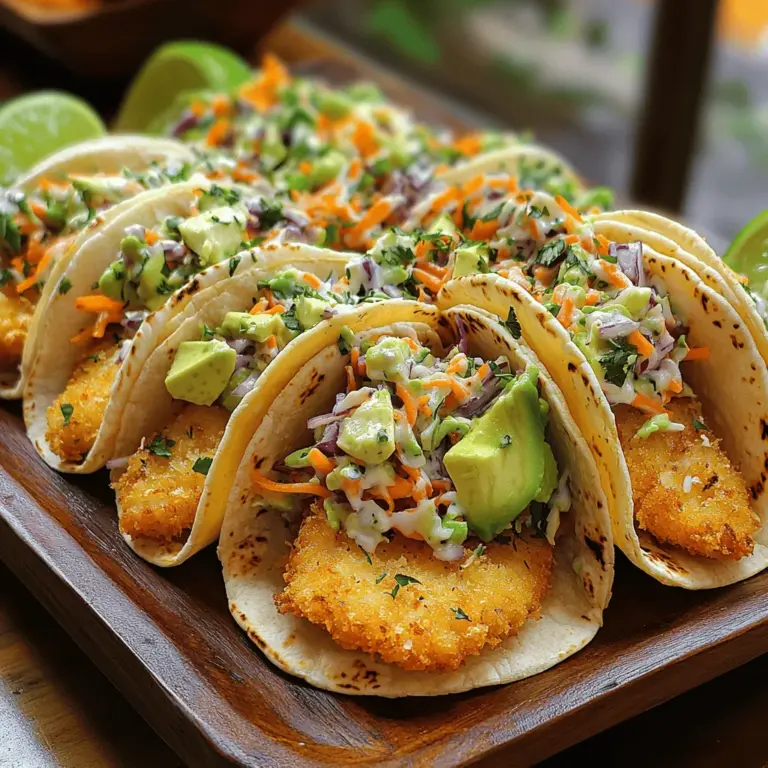 Crispy fish tacos are a vibrant, flavorful dish that has gained immense popularity in coastal regions and beyond, transforming into a beloved staple in various culinary traditions. These tacos offer a delightful combination of textures, with the crunch of perfectly fried fish contrasting beautifully against the crisp, refreshing slaw. Every bite is a celebration of flavor, making them an excellent choice for casual gatherings, summer barbecues, or a quick family dinner.