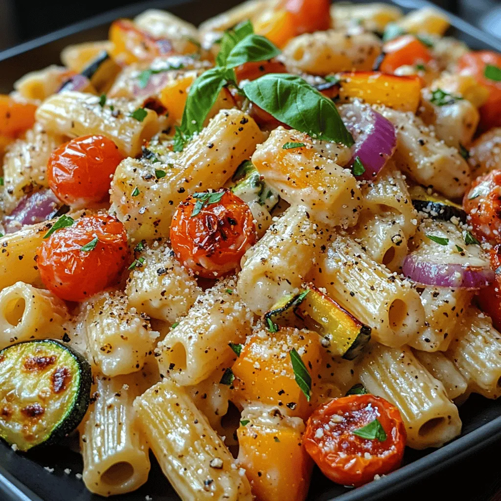 Pasta dishes have long held a special place in the hearts (and stomachs) of food enthusiasts worldwide. They are not only a staple in many cuisines but are also celebrated for their sheer versatility and comforting qualities. Whether it's a quick weeknight dinner or a sophisticated dish for entertaining guests, pasta can adapt to any occasion. Among the myriad of pasta recipes, the Creamy Roasted Veggie Pasta stands out as a wholesome, satisfying meal that marries rich flavors with vibrant vegetables.