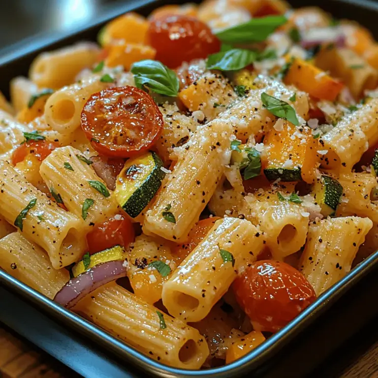 Pasta dishes have long held a special place in the hearts (and stomachs) of food enthusiasts worldwide. They are not only a staple in many cuisines but are also celebrated for their sheer versatility and comforting qualities. Whether it's a quick weeknight dinner or a sophisticated dish for entertaining guests, pasta can adapt to any occasion. Among the myriad of pasta recipes, the Creamy Roasted Veggie Pasta stands out as a wholesome, satisfying meal that marries rich flavors with vibrant vegetables.