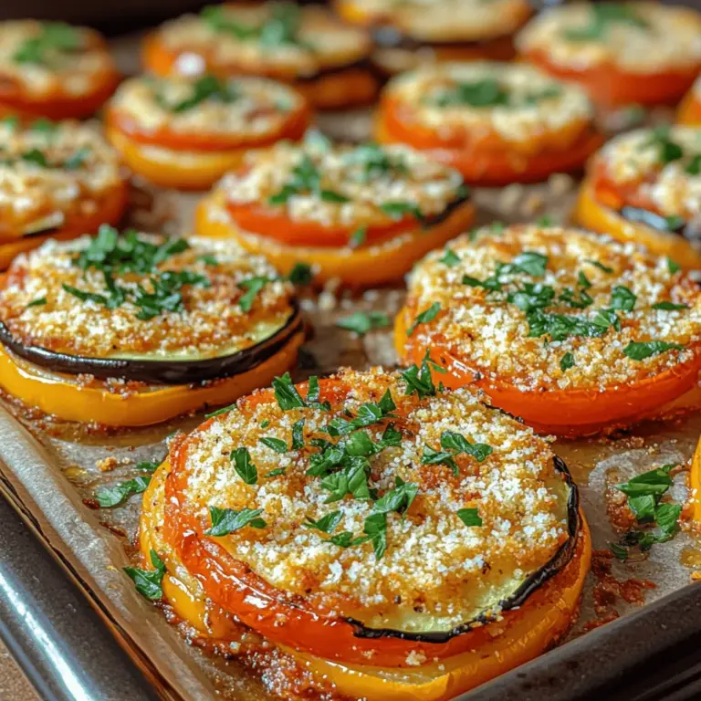 In the world of culinary exploration, few dishes can rival the charm and versatility of savory baked veggie creations. Among these, Savory Baked Veggie Parmesan Discs stand out as a delightful combination of fresh vegetables, aromatic herbs, and rich cheese, resulting in a dish that’s as nutritious as it is delicious. This recipe marries the natural flavors of seasonal produce with the robust taste of Parmesan, creating a mouthwatering appetizer or side dish that is sure to impress both family and guests alike.