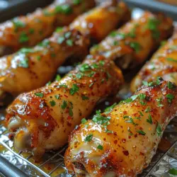 Golden Honey Garlic Drumsticks are more than just a delicious meal; they embody the essence of comfort food that brings families together. This recipe showcases the perfect harmony of sweet, savory, and aromatic elements, making it a quintessential dish for gatherings, weeknight dinners, or simply indulging in a home-cooked treat. The sticky glaze of honey and garlic transforms the humble chicken drumstick into a gourmet experience that is easy to prepare yet spectacular in taste.