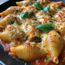 Cheesy Spinach Delight Shells offer a heartwarming and delectable experience that brings together the rich flavors of various cheeses and the vibrant freshness of spinach. This dish stands out as a family-friendly meal, perfect for both casual weeknight dinners and festive gatherings. With its enticing combination of creamy filling and hearty pasta, Cheesy Spinach Delight Shells are sure to satisfy even the pickiest eaters. The best part? The preparation is straightforward, making it an accessible recipe for cooks of all skill levels. As the flavors meld together during baking, the result is a comforting dish that is not only delicious but also visually appealing.