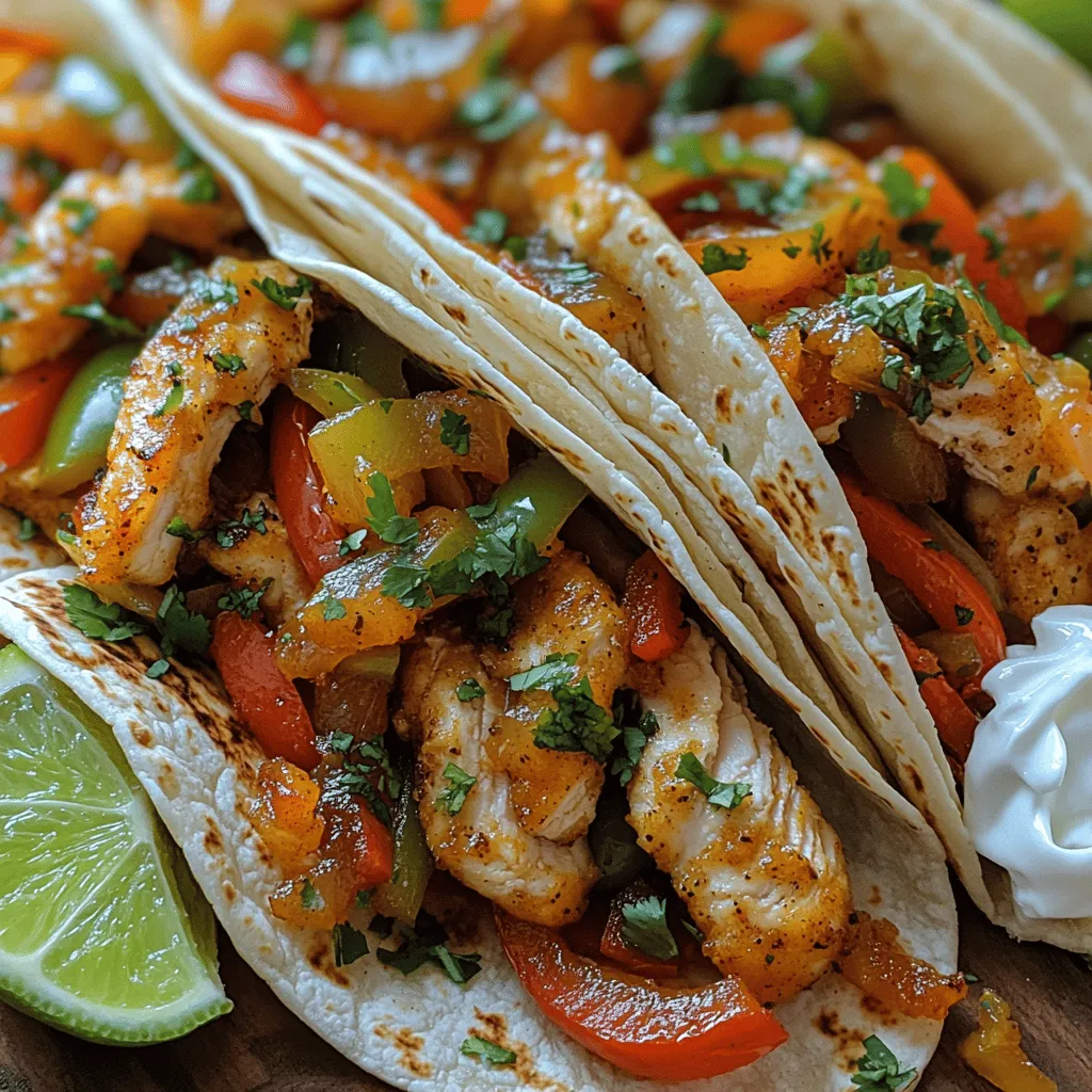 Crispy Chicken Fajita Tacos are an irresistible fusion of flavors and textures that will elevate your taco night to new heights. Imagine biting into a warm tortilla filled with tender, marinated chicken thighs, coated in a perfectly crunchy shell, complemented by vibrant sautéed bell peppers and onions. This recipe embodies the essence of comfort food, providing a satisfying crunch with every bite, while the bold flavors transport your taste buds to a lively fiesta atmosphere. Whether you're hosting a gathering, celebrating a special occasion, or indulging in a cozy night in, these tacos promise to satisfy your cravings for something delicious and hearty.
