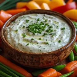 Creamy Greek Yogurt Ranch Dip is a delightful and nutritious twist on the classic ranch dip, offering a rich, tangy flavor that elevates any snack or gathering. This dip is not just about taste; it embodies the essence of fresh ingredients combined with the creamy texture of Greek yogurt, making it a crowd-pleaser for any occasion. Whether you’re hosting a casual get-together, preparing snacks for a family movie night, or simply looking for a healthy accompaniment to your vegetable platter, this ranch dip is versatile enough to complement a variety of dishes.