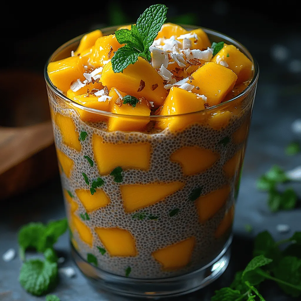 The Silky Coconut Mango Chia Parfait is a vibrant and refreshing dish that brings the tropics right to your kitchen. Inspired by the lush flavors of Southeast Asia, this parfait combines the creamy richness of coconut with the bright sweetness of ripe mangoes and the health benefits of chia seeds. It's not just a dish; it's a celebration of wholesome ingredients that cater to health enthusiasts, foodies, and anyone looking for a delicious treat.