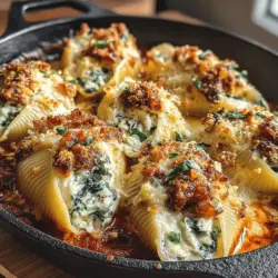 Delicate Spinach Mushroom Stuffed Pasta Shells