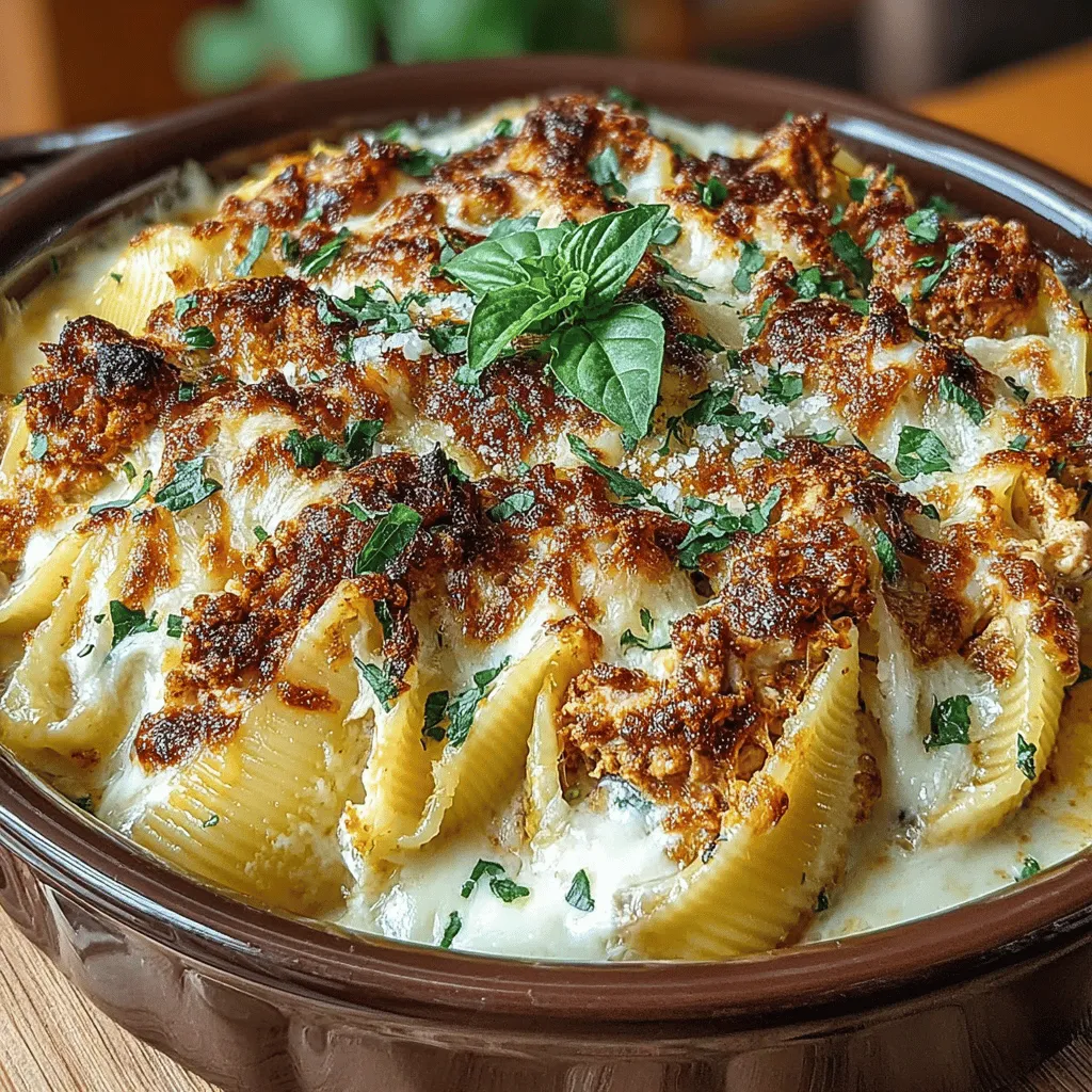 When it comes to comfort food, few dishes can rival the Creamy Chicken Alfredo Shell Bake. This delectable casserole combines tender pasta shells filled with a rich and creamy Alfredo sauce, succulent chicken, and a blend of cheeses, all baked to perfection. Not only does this dish provide a satisfying meal, but it also serves as a crowd-pleaser, making it ideal for family dinners, potlucks, or cozy gatherings with friends. The inviting aroma that wafts through your kitchen while it bakes is enough to make anyone’s mouth water, while the creamy texture and flavors come together in a way that’s both indulgent and heartwarming.