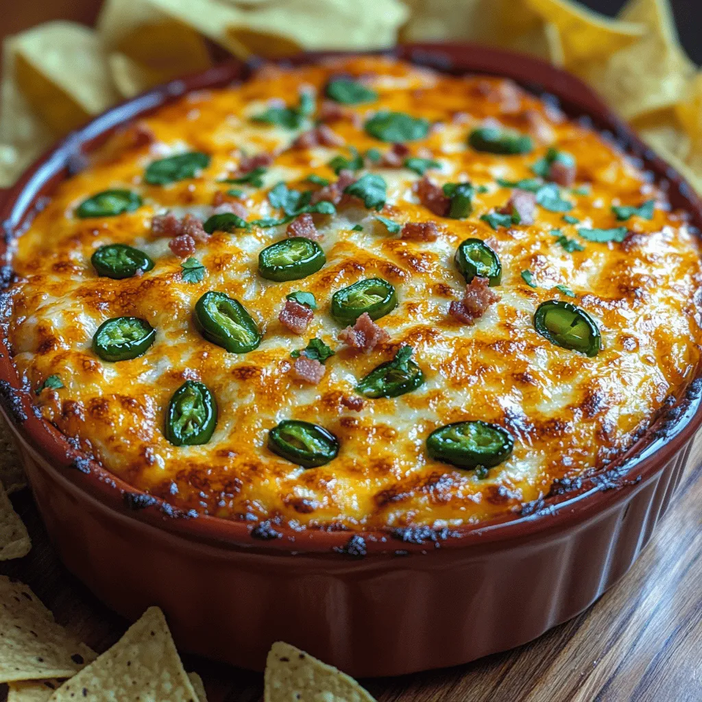 If you're looking for the ultimate crowd-pleaser for your next gathering, look no further than the Cheesy Jalapeño Popper Fiesta Dip. This indulgent dish brings together the rich creaminess of cheese, the spicy kick of jalapeños, and a medley of flavorful ingredients that will have your guests coming back for seconds (and thirds). Originating from the classic jalapeño popper appetizer, this dip transforms the familiar flavors into a shareable, creamy delight that pairs perfectly with tortilla chips, fresh veggies, or even crusty bread.