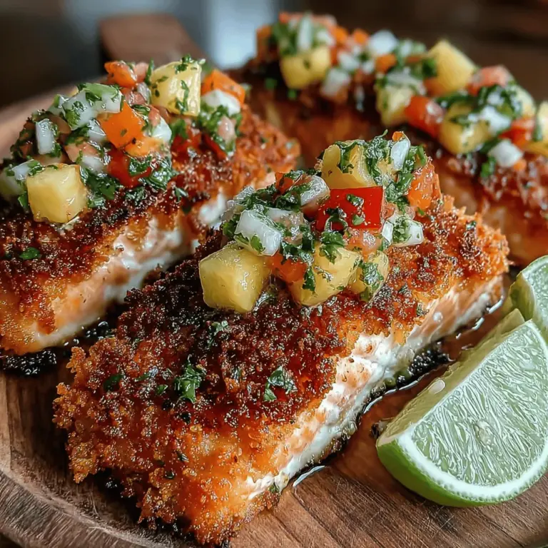 As the days grow warmer and the sun shines brighter, there’s an undeniable urge to embrace the vibrant flavors of summer. Tropical Paradise Salmon is a recipe that perfectly captures this essence, drawing inspiration from lush, tropical ingredients that transport your taste buds to a sun-soaked beach. This dish combines the tender, rich flavor of salmon with a delightful coconut crust, paired with a refreshing pineapple salsa that adds a burst of sweetness and crunch. Whether you are a seafood aficionado or simply seeking a healthy meal option, this recipe is sure to impress at summer gatherings or serve as a delightful weeknight dinner.