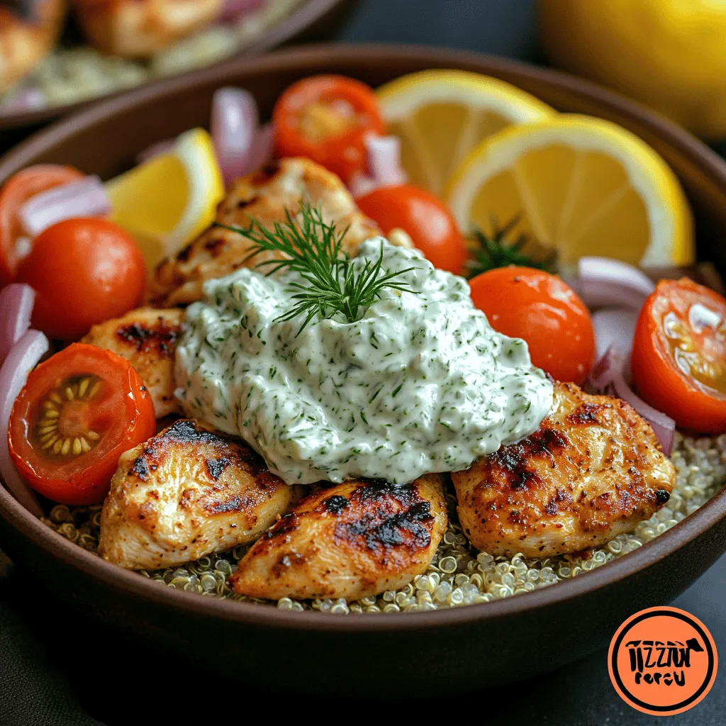 No discussion of Creamy Tzatziki Chicken Bowls would be complete without a closer look at tzatziki sauce, the dish’s star ingredient. Originating from the Mediterranean region, tzatziki is a cooling yogurt sauce traditionally made with Greek yogurt, cucumbers, garlic, and herbs. It serves as a refreshing counterpoint to the savory elements of the dish, elevating the overall flavor profile.