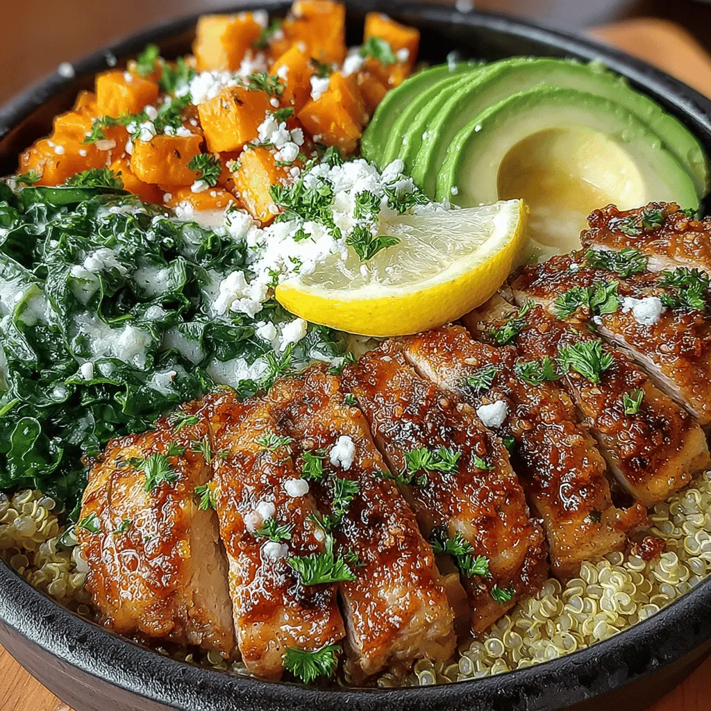 In the realm of healthy eating, the Savory Roasted Chicken & Sweet Potato Quinoa Bowl stands out as a star dish, seamlessly blending nutrition and flavor. This vibrant meal is not only visually appealing but also a powerhouse of nutrients, making it an ideal choice for those seeking to maintain a balanced diet. Packed with lean protein from chicken, wholesome carbohydrates from sweet potatoes, and fiber-rich quinoa, this bowl is designed to energize your day while tantalizing your taste buds.